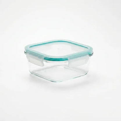 Set 4 Tupper Hermético Vidrio 520ml Transparente