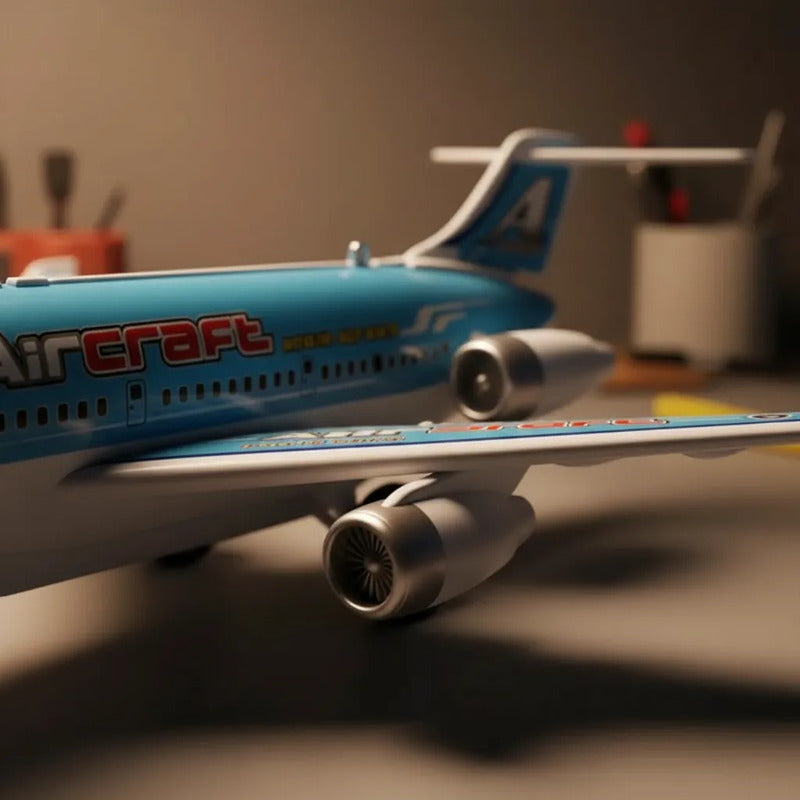 Avion De Pasajero A Control Remoto De Dos Vias Azul
