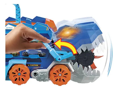 Hot Wheels City Pista De Juguete Súper Remolque De T-rex Color Multicolor