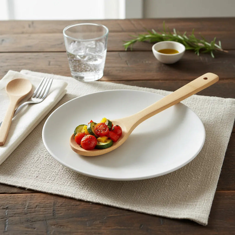Cuchara De Bambú 30 Cm Cocina Utensilio Madera Antiadherente Madera