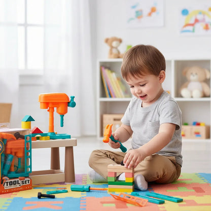 Juego De Herramientas Para Niños Con Taladro De Juguete