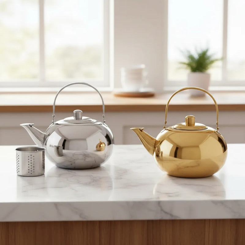 Tetera Infusora Acero Inoxidable 14cm Té Mate Cocina Acero Inoxidable