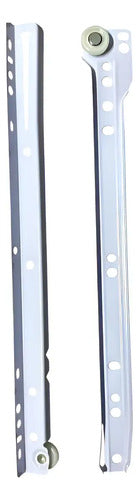 Pack 2 Corredera O Riel Blanco Para Cajón 35 Cm Blanco