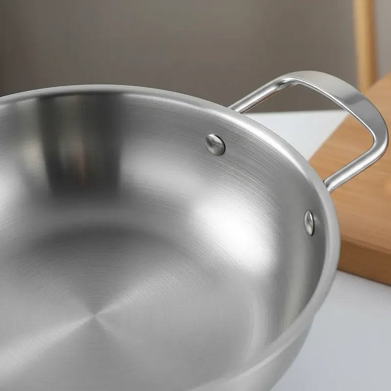Sartén Coreana De Acero Inoxidable 24cm Con Dos Orejas Acero Inoxidable