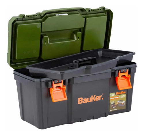 Caja De Herramientas 16 Bauker Color Verde Oscuro