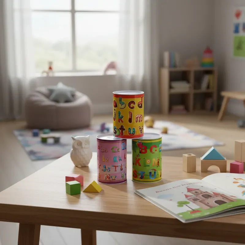 Alcancía Metálica Estampada Ahorro Monedas Infantil Alcancia