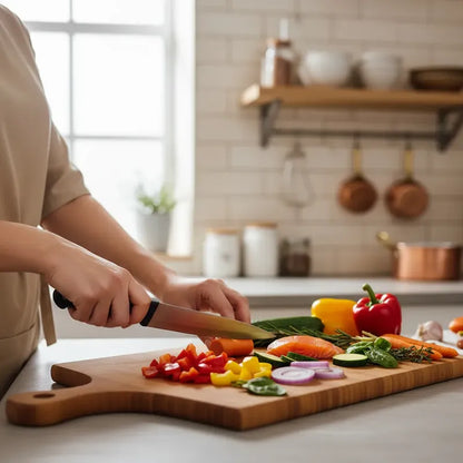Tabla Picar Y Cortar Cocina Madera Bambú 40cm Lisa Marrón