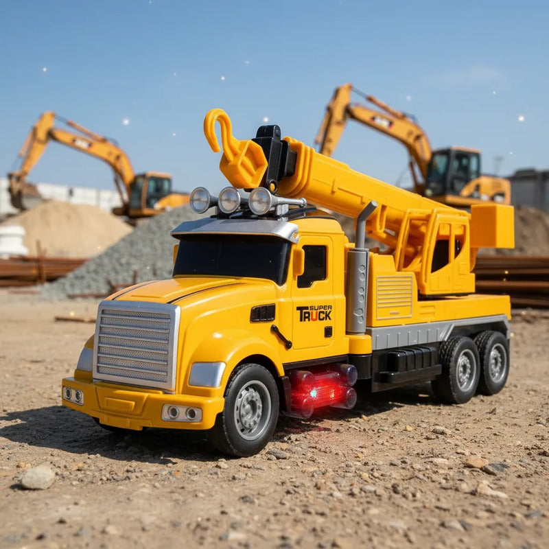 Camion Grua A Control Remoto Con Luces Sitong Amarillo Camión Grúa