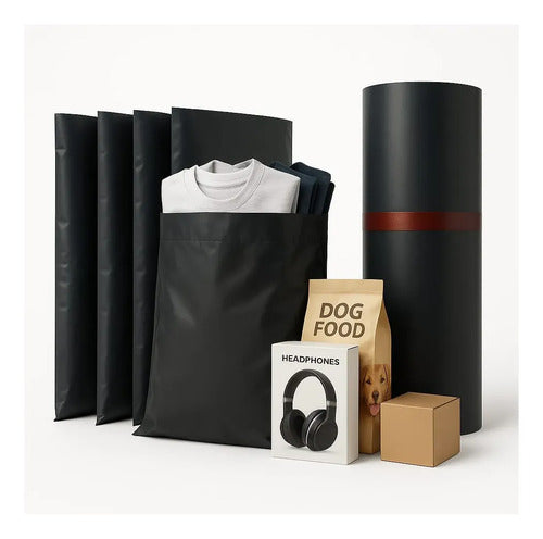 Pack 200 Bolsas Courrier Autoadhesivas Embalaje Envios 35x45 Negro