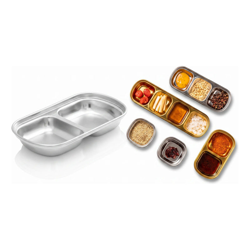 Pack 3 Pocillos Salsas Acero Inoxidable Dip Cocina Acero Inoxidable