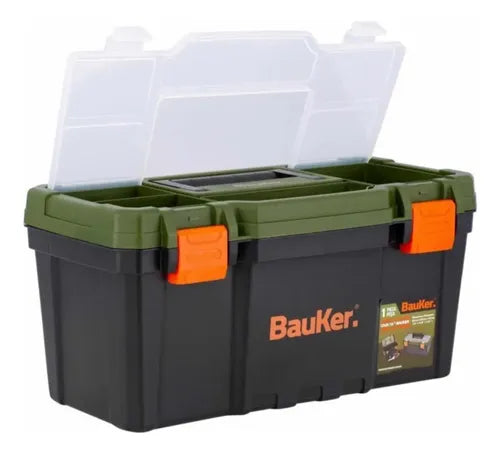 Caja De Herramientas 16 Bauker Color Verde Oscuro