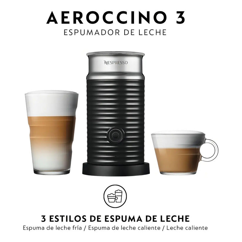 Cafetera Nespresso Essenza Mini Con Espumador De Leche Negro
