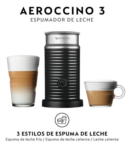 Cafetera Nespresso Essenza Mini Con Espumador De Leche Negro Negro