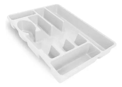 Organizador De Cubiertos Grande Bandeja Servicios Blanco