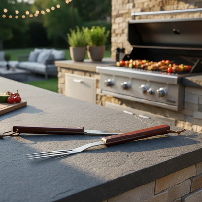 Kit Parrillero Para Asado-cuchillo Y Tenedor