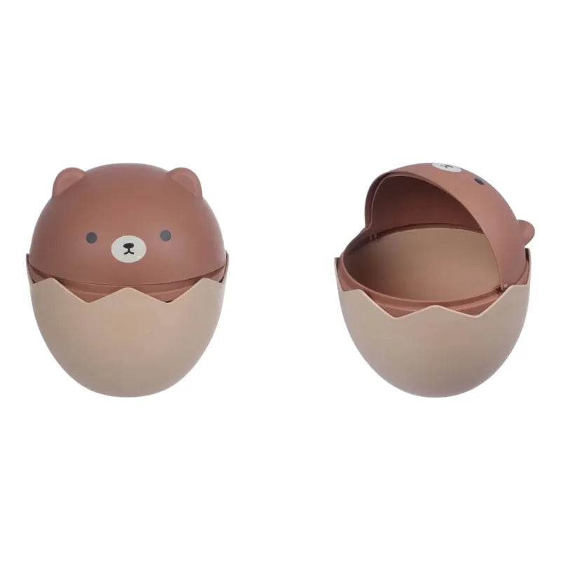Basurero De Escritorio Con Tapa Diseño Oso Marrón