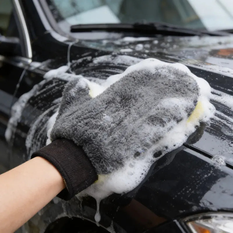 Guantes De Microfibras Para Autos 23cm X 21cm Gris Oscuro
