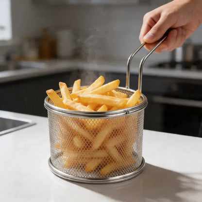 Canasto Canastillo Freidor Papas Fritas 13x9 Cm Cesta Metal