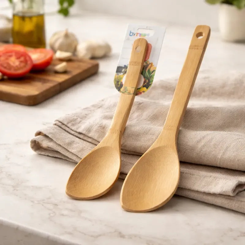 Cuchara Utensilio De Bambu 30 Cm Para Cocinar Madera