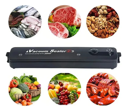 Maquina Selladora Al Vacio Para Alimentos Cocina + 10 Bolsa Negro