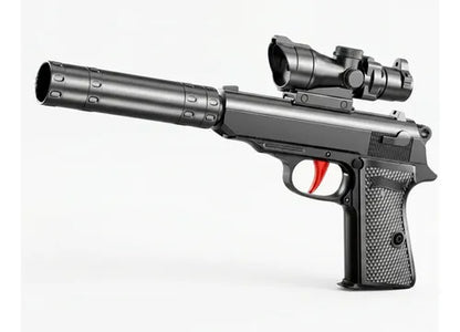 Pistola Con Silenciador , Balines De Agua Negro