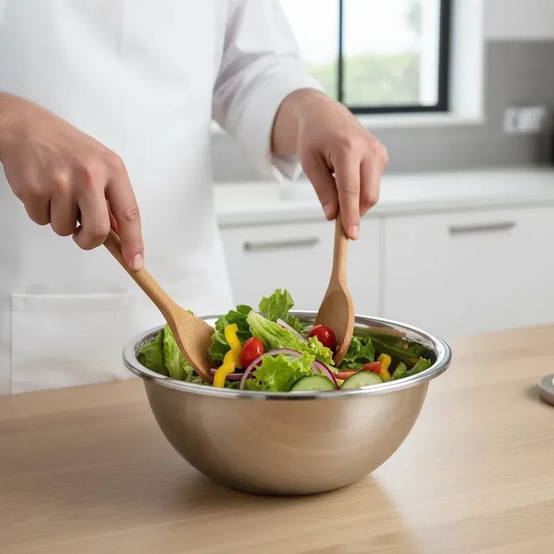 Bowl Acero Inoxidable Ensaladas Cocina Reposteria 50cm Plateado