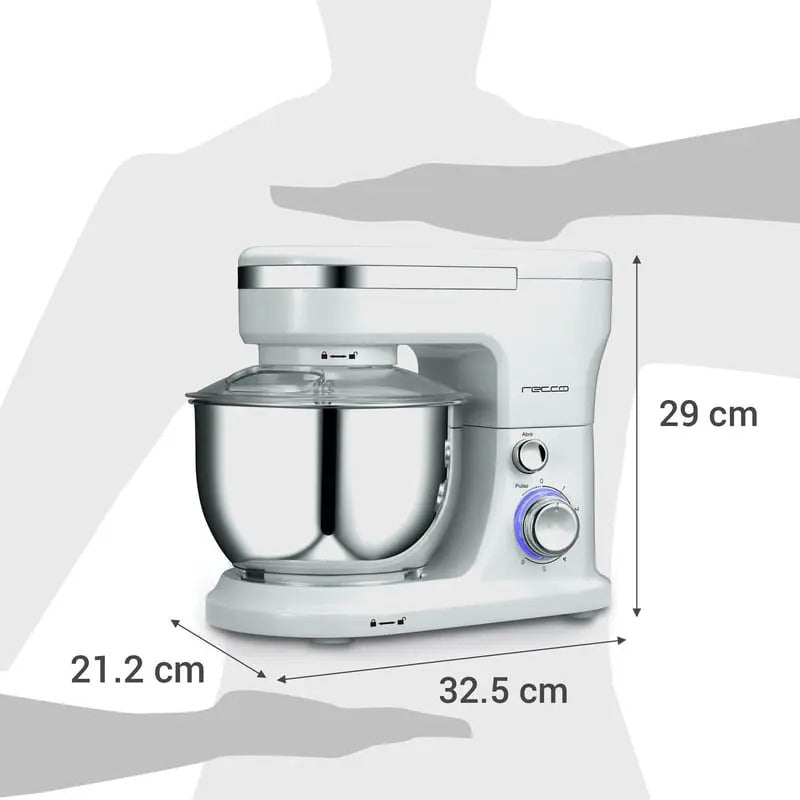 Batidora De Pedestal Recco Rbp Biscottb 600w 4 Lt 6 Vel Colo Blanco 60