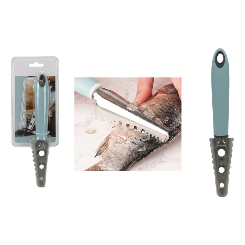 Removedor De Escamas De Pescado De Acero Inoxidable Azul Petróleo