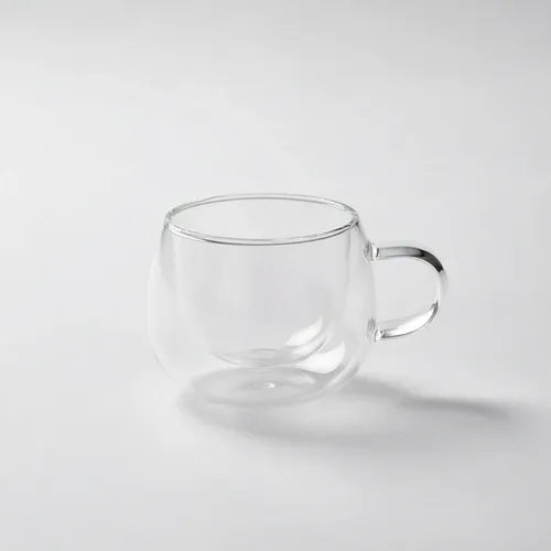 Pack 4 Tazas De Vidrio Doble Pared Redondeada 220 Ml