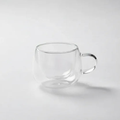 Pack 4 Tazas De Vidrio Doble Pared Redondeada 220 Ml