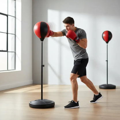 Juego De Saco De Boxeo, Entrenador De Boxeo Negro Con Rojo