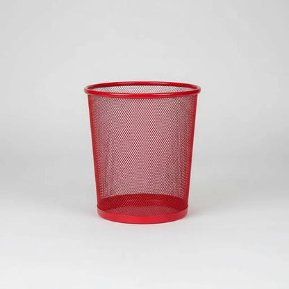Basurero Metálico De 23 X 27 Cm Rojo