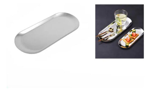 Pack 2 Bandeja Ovalada Acero 22.5cm Acero Inoxidable