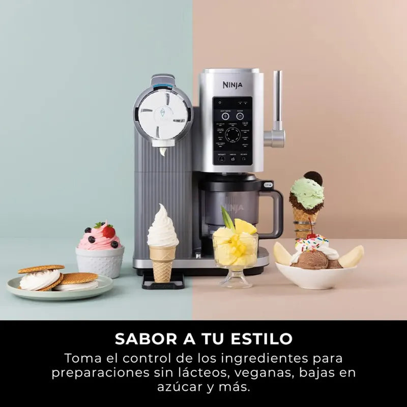 Máquina De Helado Swirl Ninja, Para Barquillos Gris 60