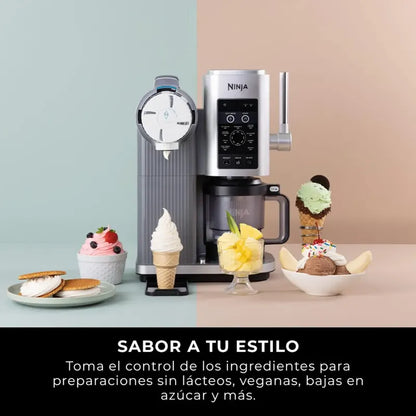 Máquina De Helado Swirl Ninja, Para Barquillos Gris 60
