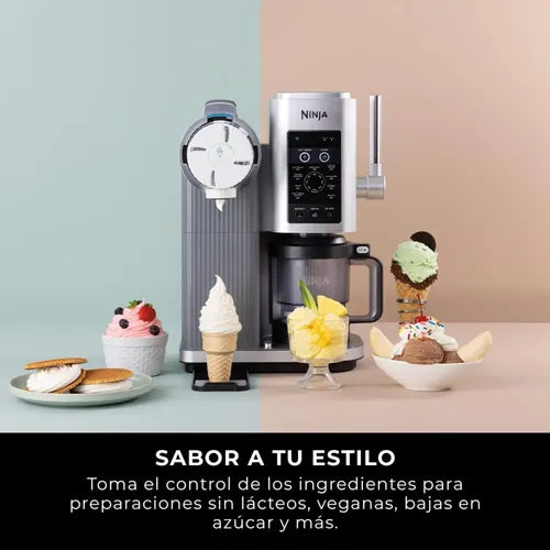 Máquina De Helado Swirl Ninja, Para Barquillos Gris 60