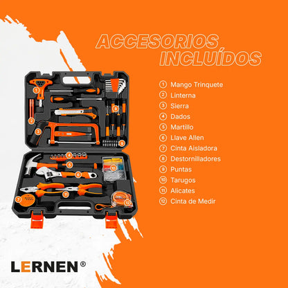 Set 150 Piezas Herramientas Manuales Maletín Portátil Lernen
