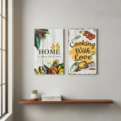 2 Cuadros Decorativos Juego Collage Pared Negro Varios
