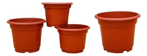 Pack 5 Macetas Plástico Duro 21x17 Cm Vivero N21 Terracota