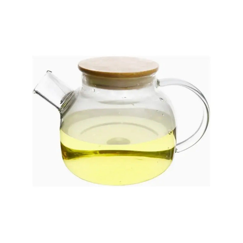 Tetera De Vidrio Transparente 1 Litro Caliente/frio Color Bl Blanco