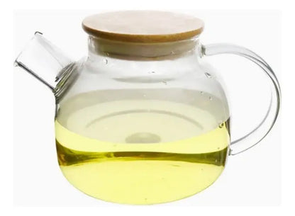 Tetera De Vidrio Transparente 1 Litro Caliente/frio Color Bl Blanco