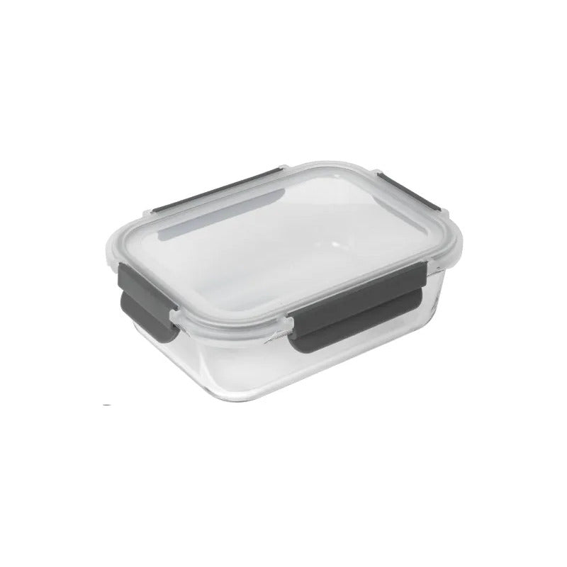 Set 4 Tupper Hermético Vidrio 370ml Transparente