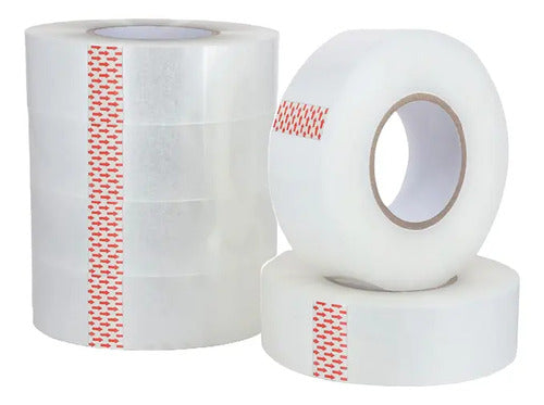 Pack 3 Cinta Huincha Para Embalaje 300 Metros Transparente Transparente