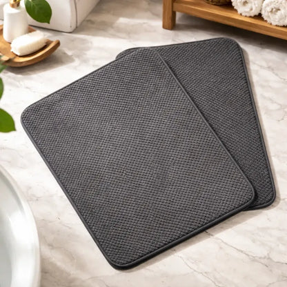 Set De Pisos Para Baño Espuma 2 Piezas Gris Gris