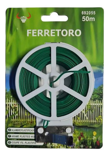 Rollo Alambre De Metal Plastificado 2mmx50mts Verde