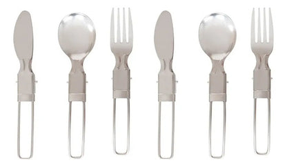 Set Accesorios Cocina Camping Inox 2 Personas Plateado