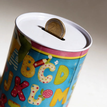Alcancía Metálica Estampada Ahorro Monedas Infantil Alcancia