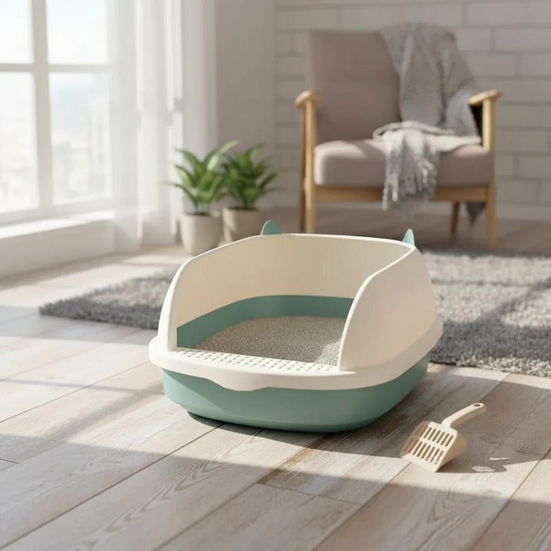 Arenero Para Gato Bandeja Sanitaria 40x33 Con Borde Antiderr