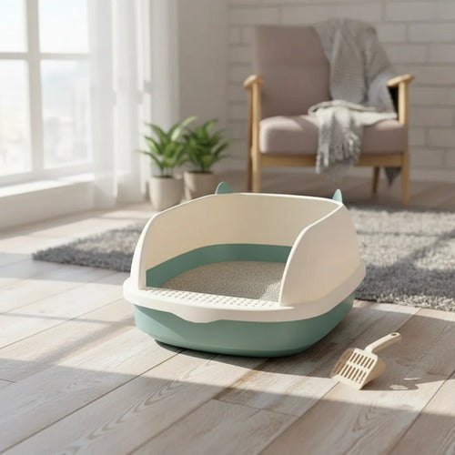 Arenero Para Gato Bandeja Sanitaria 40x33 Con Borde Antiderr