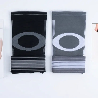 Rodillera De Compresión Con Fibra Elastica Con Velcro Gris Y Negro S/xl